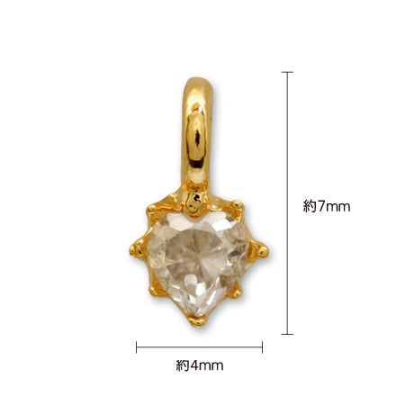 Domestic Cast Charm Zirconian Heart 2 Gold