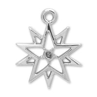 Domestic cast charm Snow No.1 Rhodium color