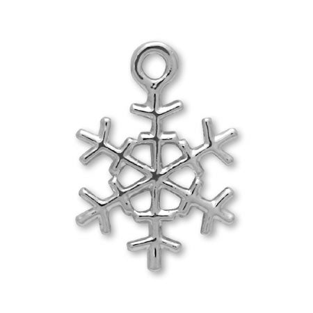 Domestic cast charm Snow No.3 Rhodium color