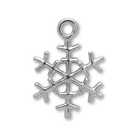 Domestic cast charm Snow No.3 Rhodium color