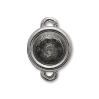 Stone seat for mini fancy stones, 2 rings for round, rhodium color