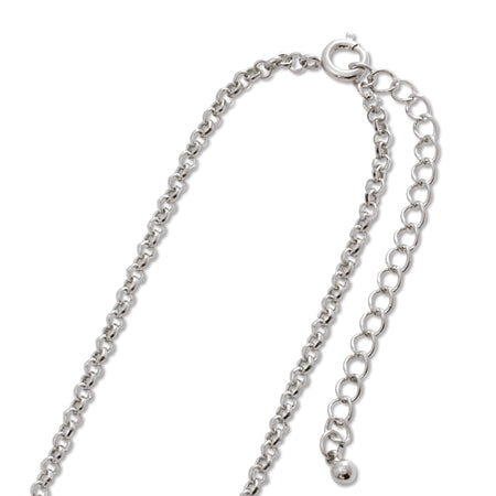 Chain necklace K-106 (with adjuster) Rhodium color