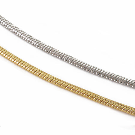 Chain necklace K-109 (with adjuster) Rhodium color