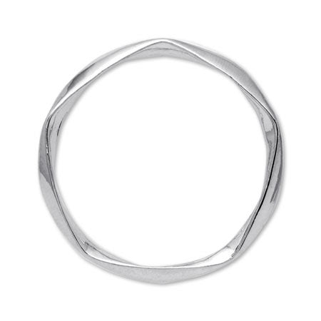 Metal ring parts pentagon rhodium color