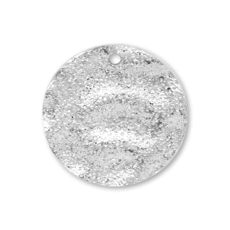 Stardust round emboss rhodium color