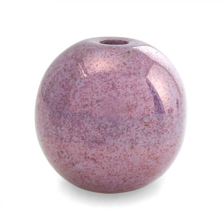 Czech round chalk white amethyst star