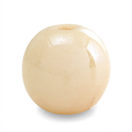 Czech Round Chalk White Champagne Luster