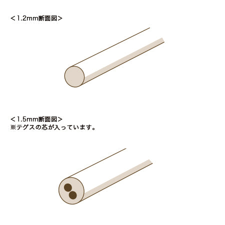 国産ロー引きヒモ 丸 No.3(黒)