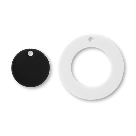 アセテートパーツ 両面 ラウンド1穴 ホワイト/ブラック【アウトレット】