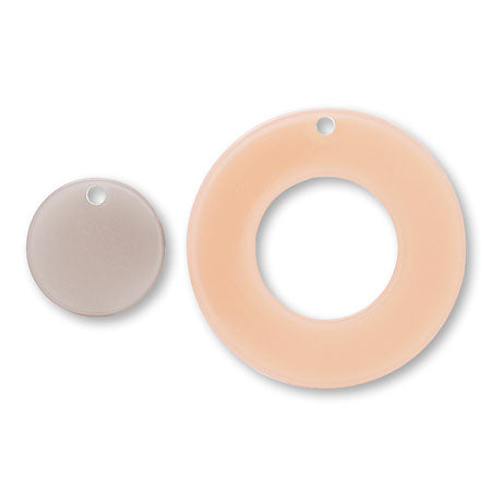 アセテートパーツ 両面 ラウンド1穴 オレンジ/グレー【アウトレット】