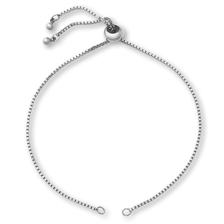 Chain bracelet box with stopper rhodium color