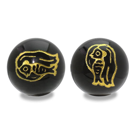 天然石 ラウンド アマビエG オニキス