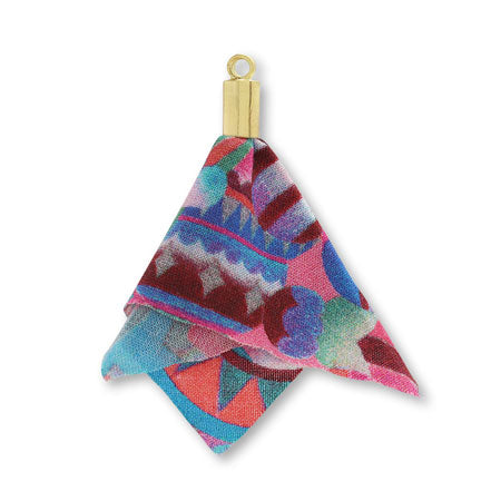 Fabric tassel with Liberty print Pink MIX
