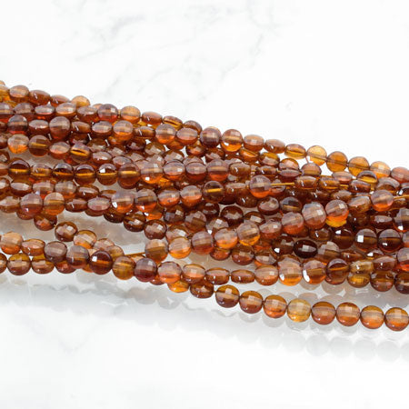 Natural stone coin cut Hesonite garnet (natural)