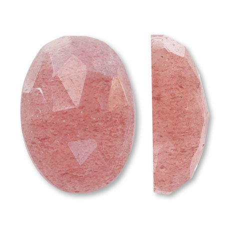 Natural stone loose oval pink epidot (rose cut)