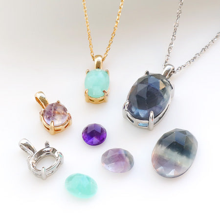 Natural stone loose oval Amazo Night (rose cut)