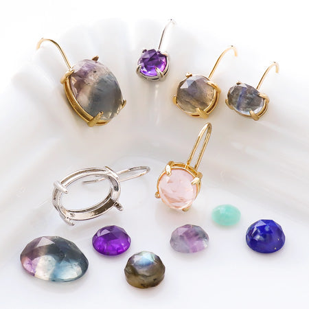 Natural stone loose oval Amazo Night (rose cut)