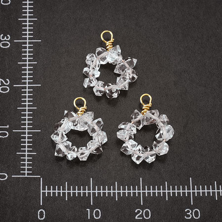 Natural Stone Glasses Charm Round Pakistan Herkimer