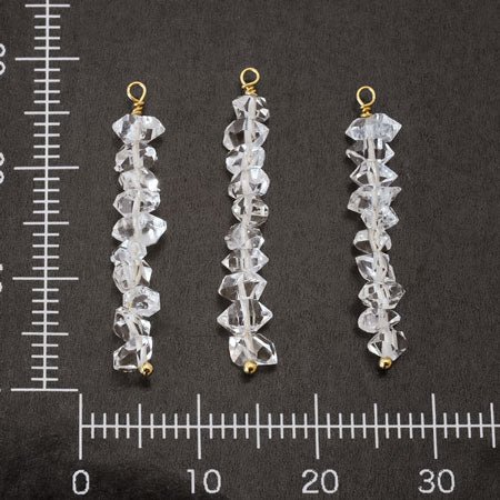 天然石 めがね留めチャーム スティック パキスタンハーキマー(天然)