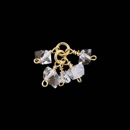 天然石 めがね留めチャーム フリンジ パキスタンハーキマー(天然)