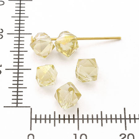 ガラスカットビーズ ポインテッドスクエア Lt.トパーズ【アウトレット】