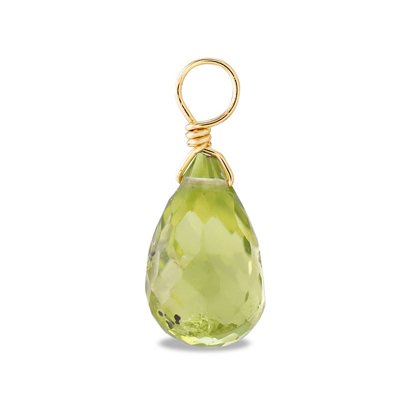 Natural stone glasses fasteners charm drop cut -cut -peridot (natural)