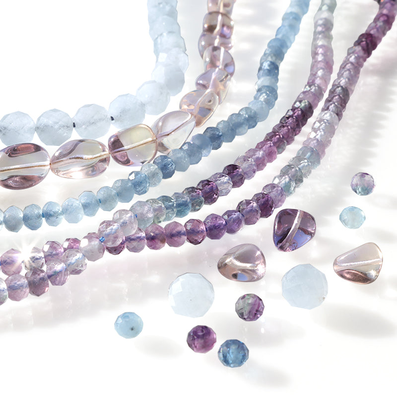 Natural stone round cut aquamarine (natural)