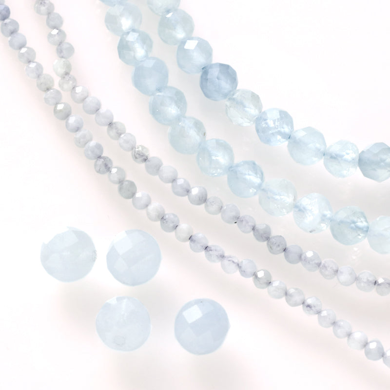Natural stone round cut aquamarine (natural)