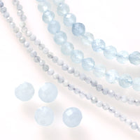 Natural stone round cut aquamarine (natural)
