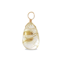 Natural stone glasses fastening charm flat cats rutil quartz (natural)