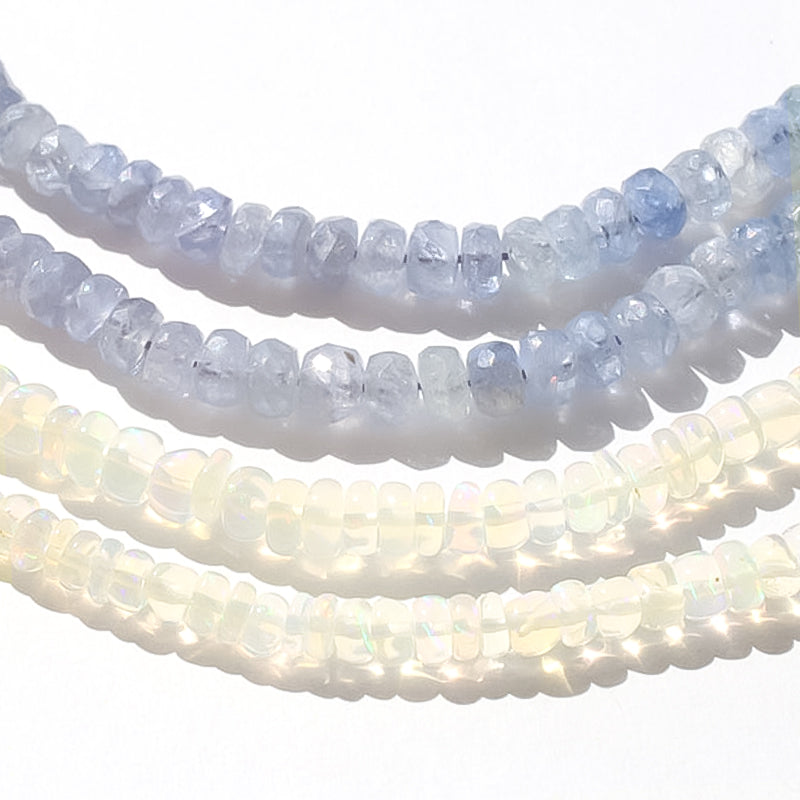 Natural stone button cut sapphire (light blue) (natural)