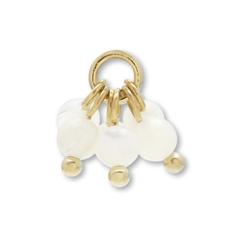 天然石 フリンジ ラウンド 6粒 マザーオブパール/G