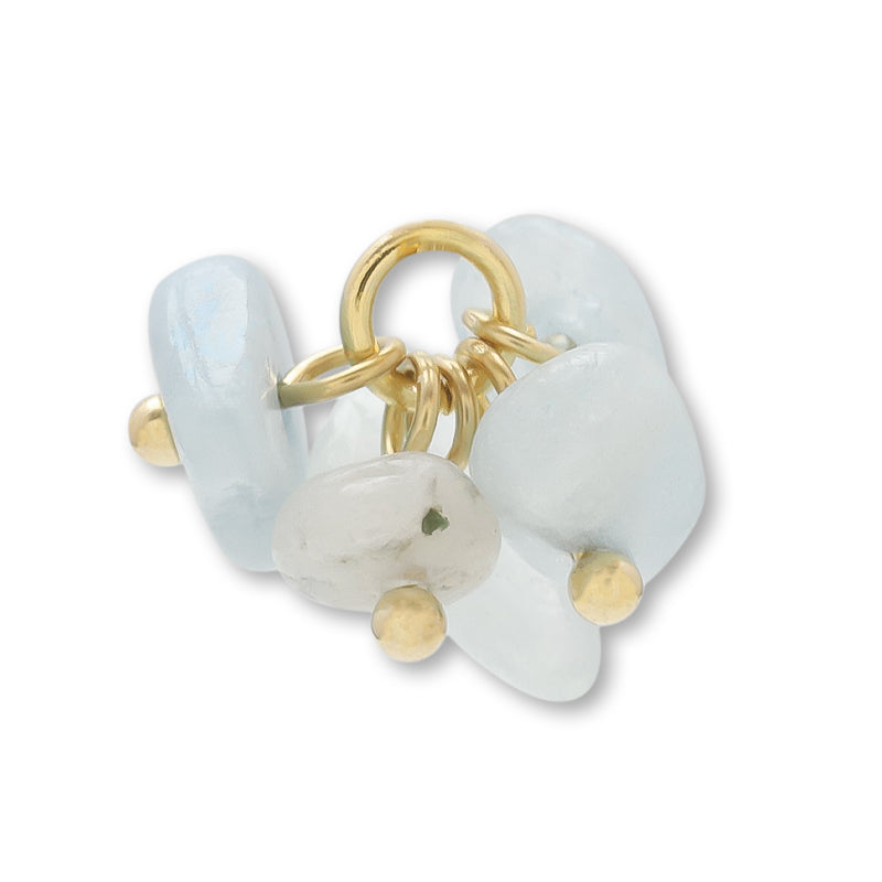 天然石 フリンジ サザレ 5粒 アクアマリン(天然)/G