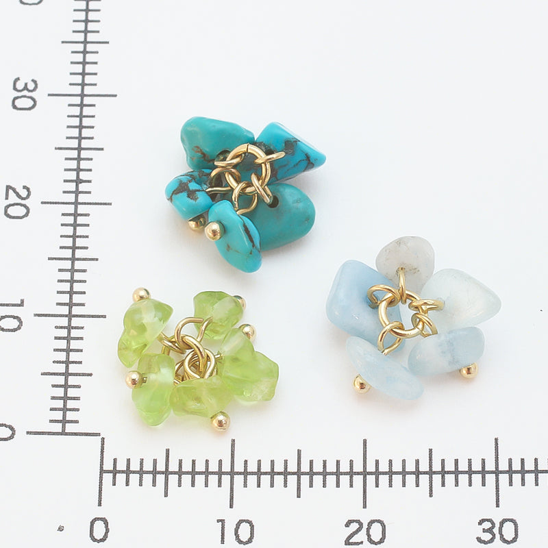 天然石 フリンジ サザレ 5粒 アクアマリン(天然)/G