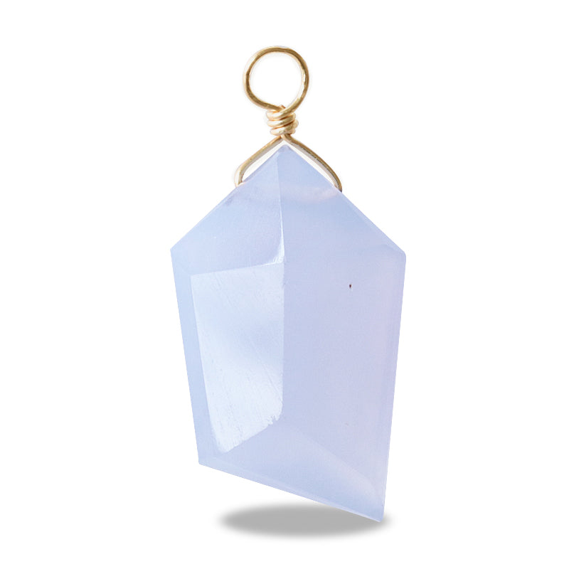 Natural stone glasses fastening charm spindle cut Blue Cut Sedney (natural)