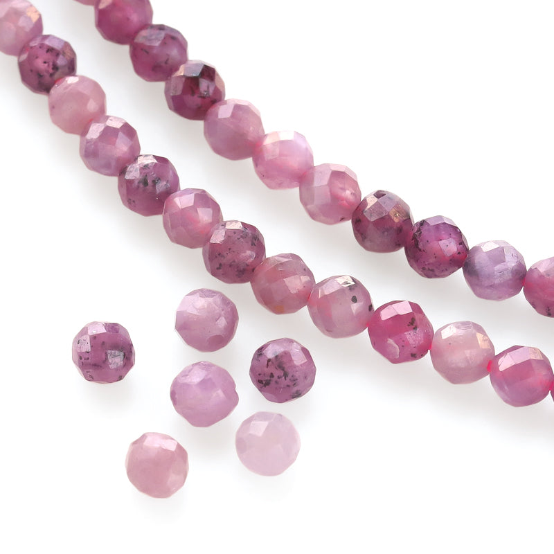 天然石 ラウンドカット ピンクサファイア(天然)