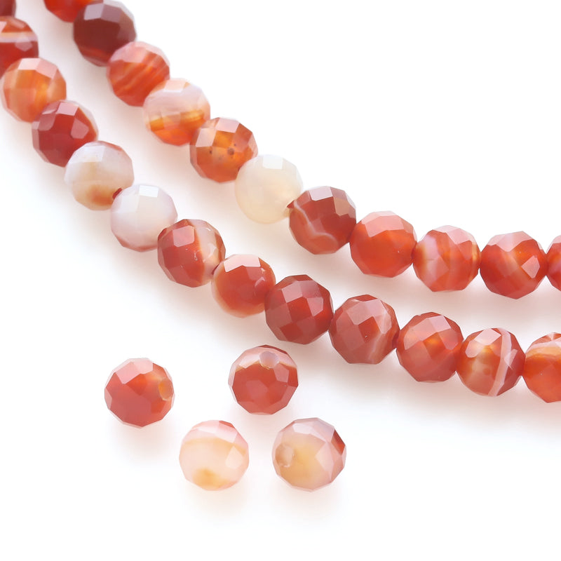 天然石 ラウンドカット カーネリアンサードニクス(天然)