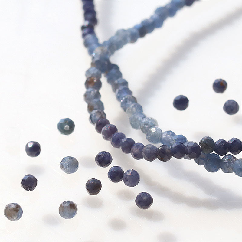 Natural stone round cut blue sapphire (gradation) (natural)