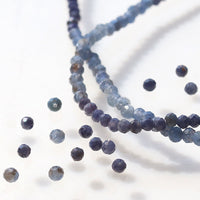 Natural stone round cut blue sapphire (gradation) (natural)