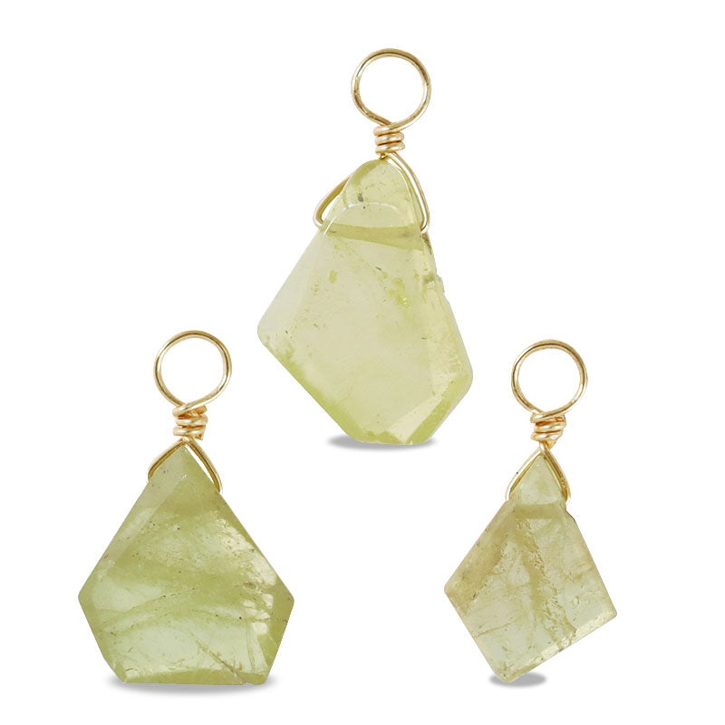 天然石 めがね留めチャーム スライス スフェーン