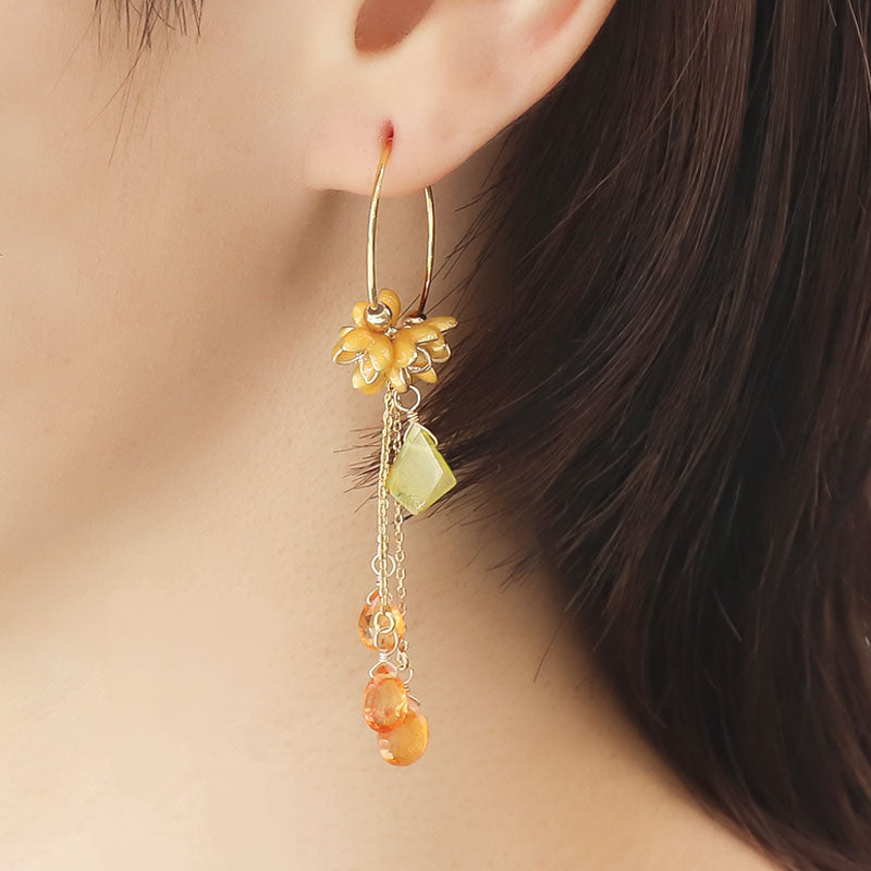 天然石 めがね留めチャーム スライス スフェーン