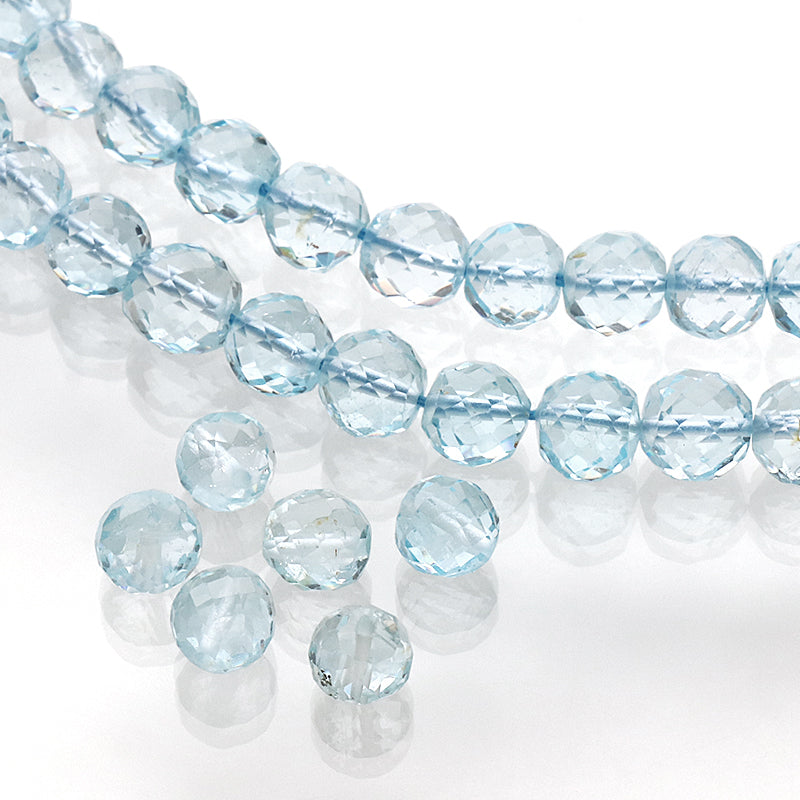 Natural stone round cut Blue Topz (natural)