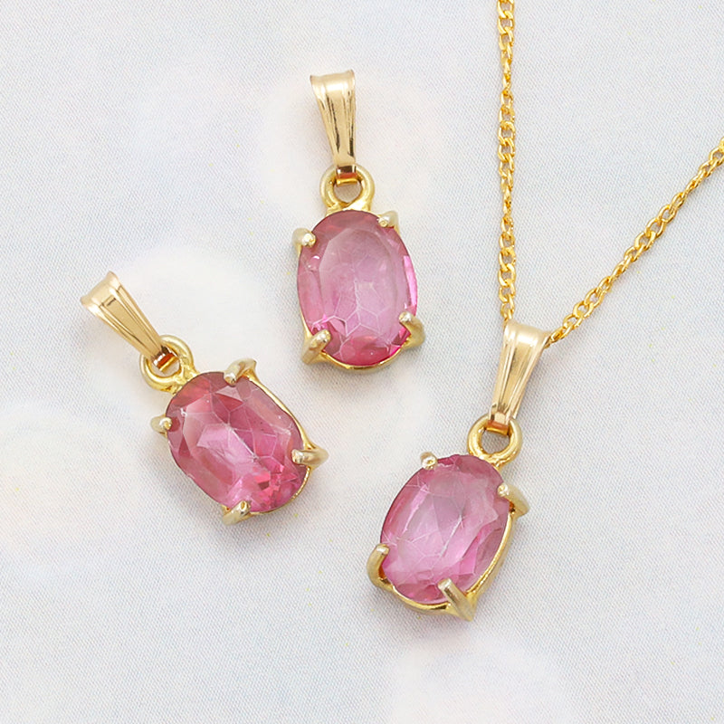 天然石 爪留めカスタムチャーム ホワイトトパーズ(ピンクコーティング)