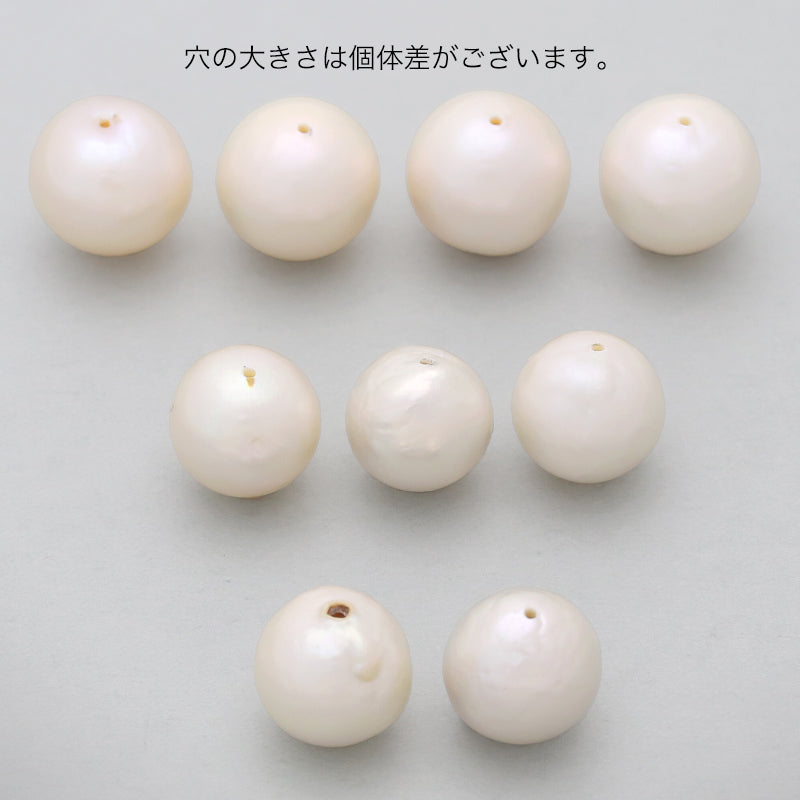 淡水パール ラウンド片穴 ホワイト