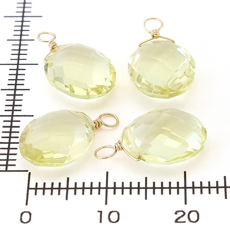 Natural stone Glasses Clasp Charm Oval Cut Lemon Quartz (Natural)
