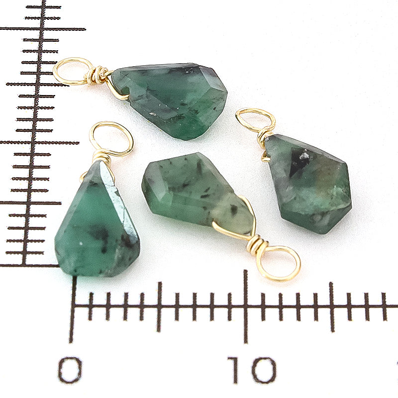 Natural stone Glasses Clasp Charm Slice Emerald (Natural)