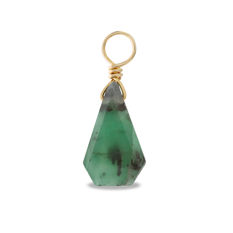 Natural stone Glasses Clasp Charm Slice Emerald (Natural)