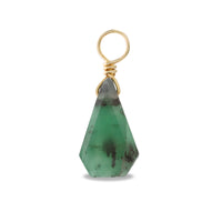 Natural stone Glasses Clasp Charm Slice Emerald (Natural)