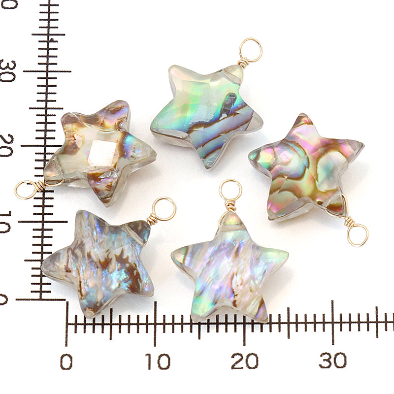 Natural stone Glasses Clasp Charm Star Cut Doublet Crystal/Shell (Natural)