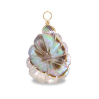 Natural stone Glasses Clasp Charm Carving Flat Shizuku Doublet Crystal/Shell (Natural)